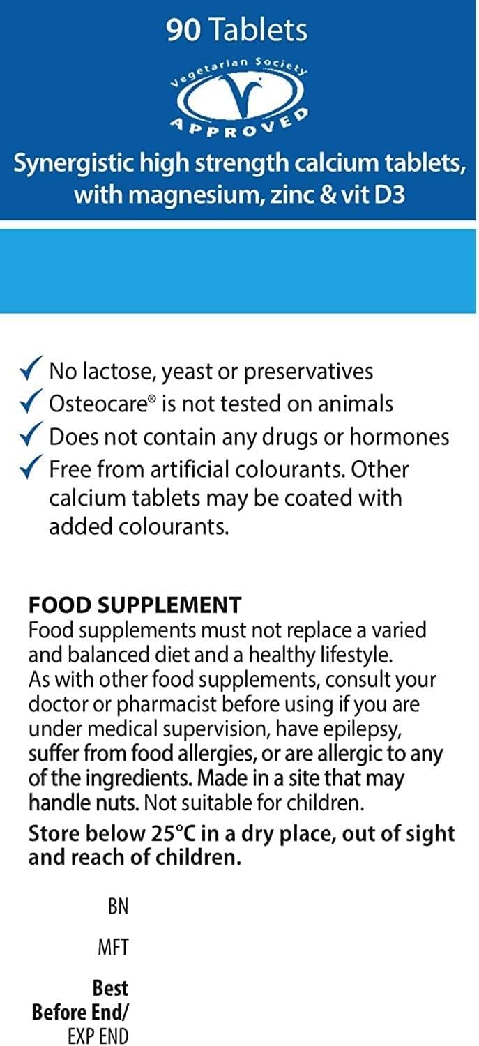 Osteocare Calcium 800 mg with Vitamin D3, Magnesium & Zinc – Bone Health & Immunity Supplement, 90 Tablets