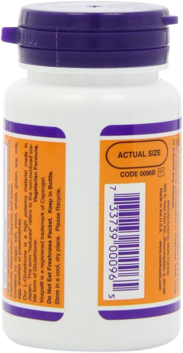 NOW Foods Glutathione 250 mg, 60 Capsules (2-Pack)