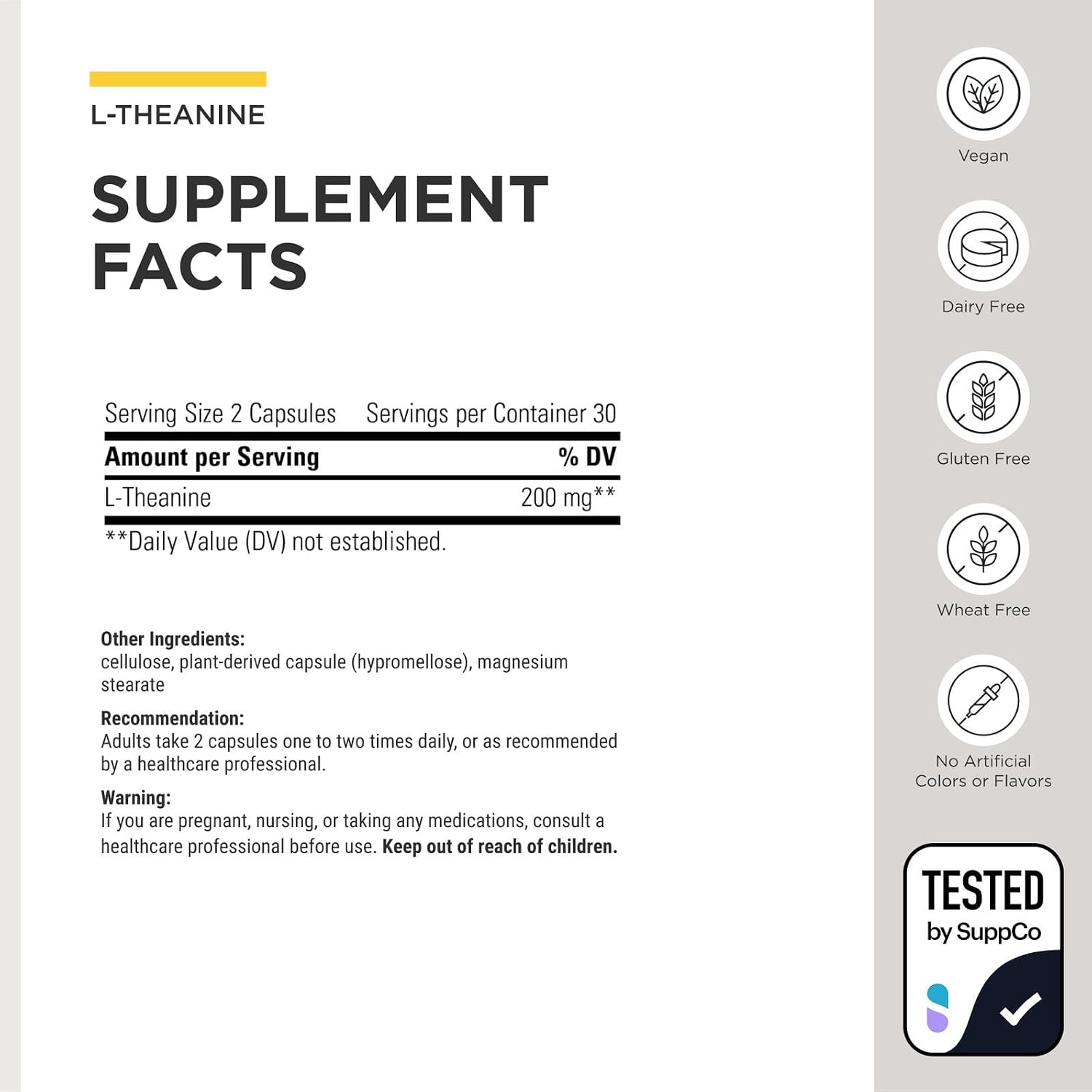 Integrative Therapeutics L-Theanine - Amino Acid Supplement for Stress and Relaxation Support - 60 Capsules
