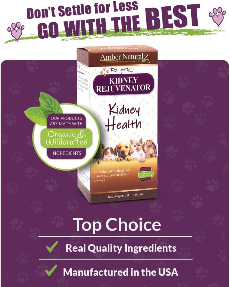 Amber NaturalZ Kidney Rejuvenator Herbal Supplement for Dogs, Cats, Birds, Rabbits, and Guinea Pigs | Supports Normal Kidney Function | Natural Aid for Kidney Health 1 Fluid Ounce - görsel 5