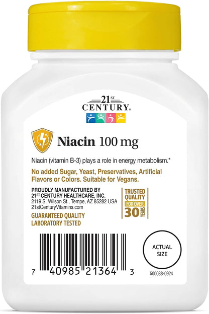 21st Century Niacin 100 mg Tablets, 110 Count