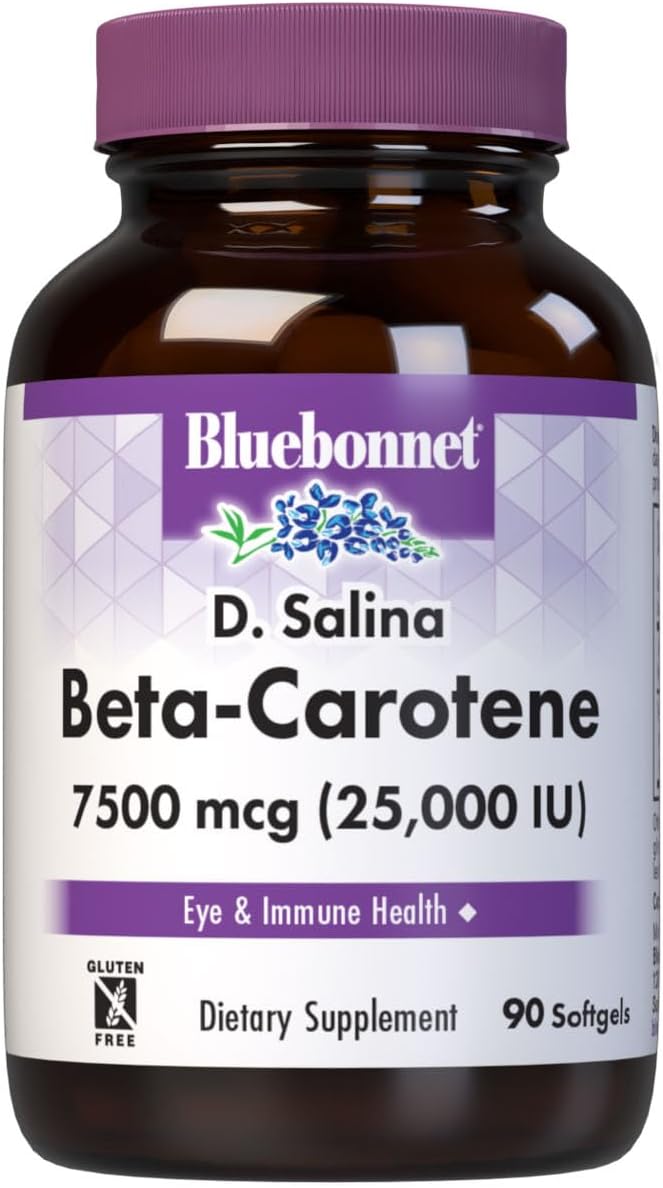 BlueBonnet Mixed Beta-Carotene 25,000 IU (7500 mcg) - Eye Health & Immune Support - 90 Softgels - görsel 1