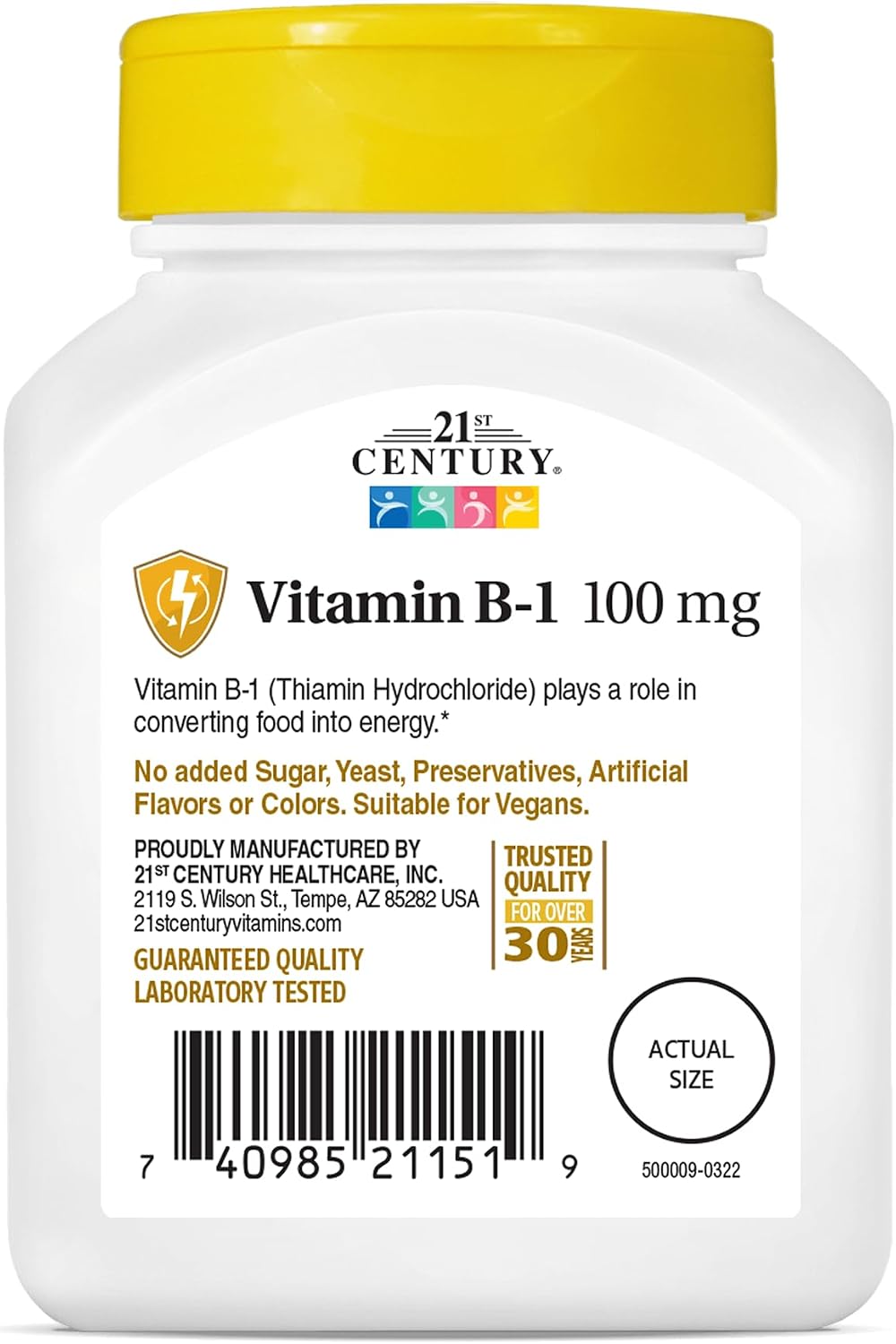 21st Century Vitamin B-1 100 mg Tablets (3-Pack) - görsel 3