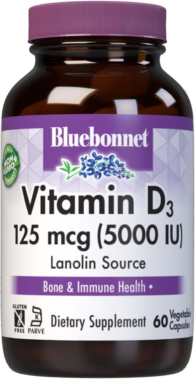 Bluebonnet Nutrition Vitamin D3 5000 IU - 60 Vegetable Capsules