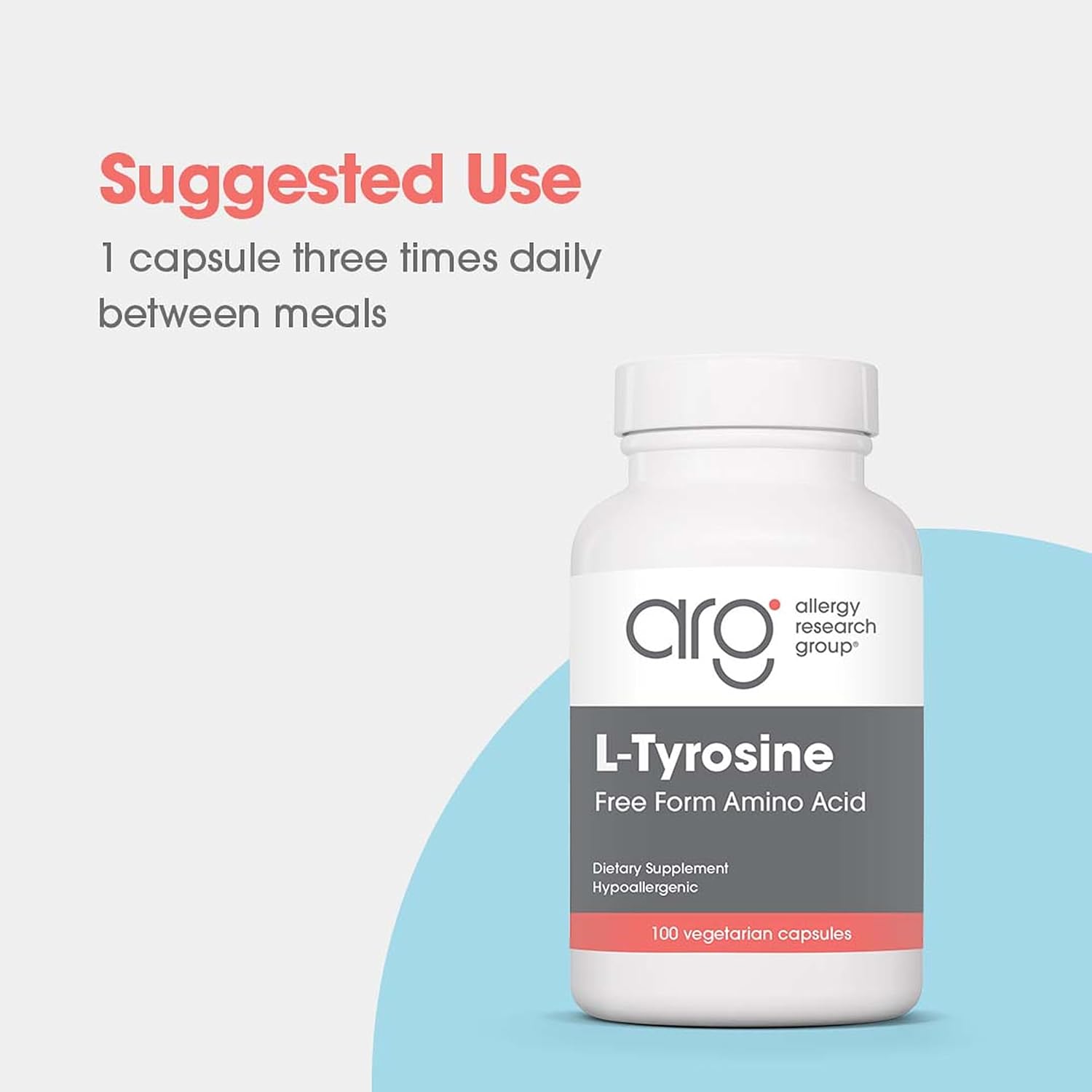 Allergy Research Group ARG L-Tyrosine 500 mg – Free Form Amino Acid Supplement – 100 Capsules - görsel 4