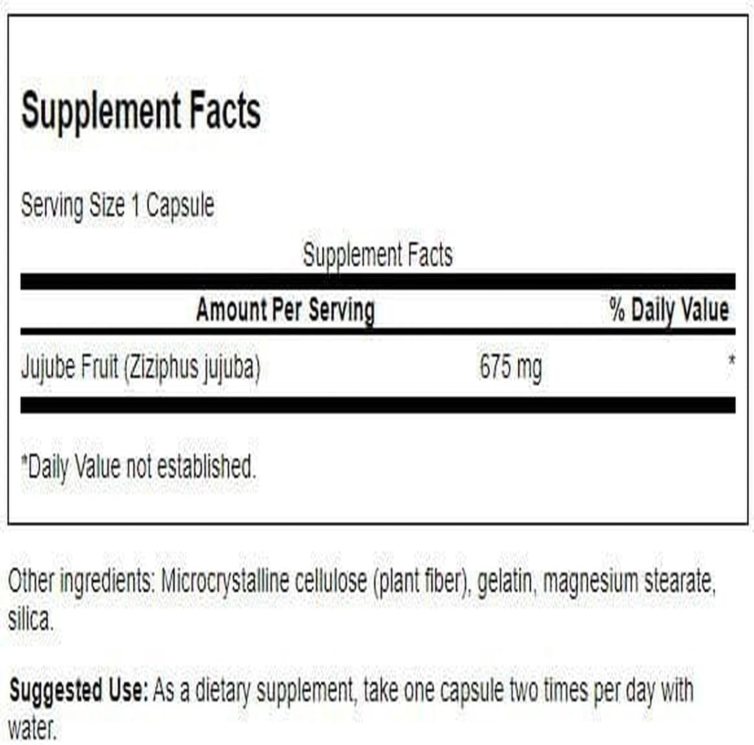 Swanson Jujube Fruit Full Spectrum Herbal Supplement, 60 Capsules, 675 mg Each