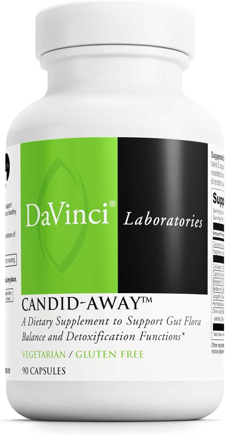 DAVINCI Labs Candid-Away - Digestive Gut Health Support with Digestive Enzymes, Calcium, Magnesium and More - 90 Vegetarian Capsules (30 Servings)