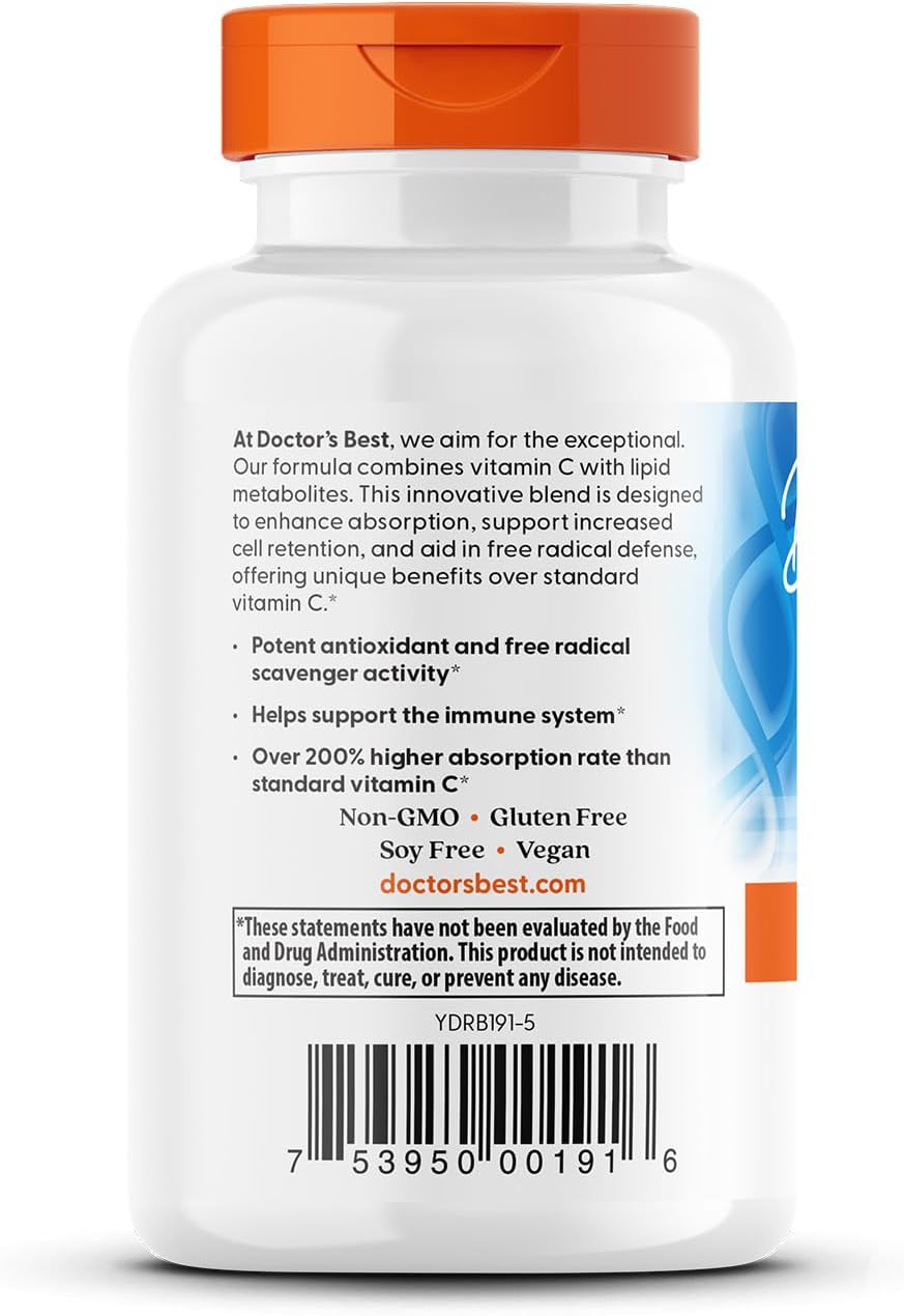 Doctor's Best High Absorption Vitamin C 500 mg with Bioflavonoids - 60 Tablets