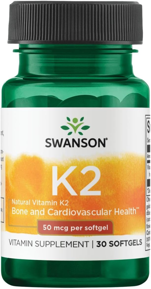 Swanson Natural Vitamin K2 (Menaquinone-7 from Natto) 50 mcg, 30 Softgels