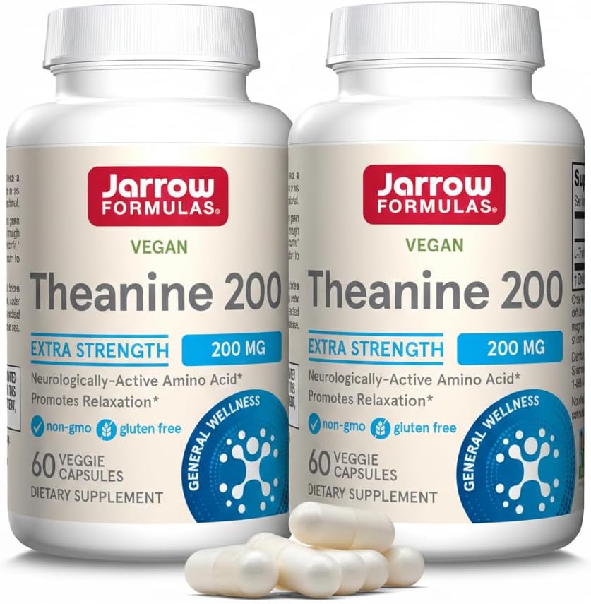 Jarrow Formulas Extra Strength L-Theanine 200 mg - 60 Veggie Capsules