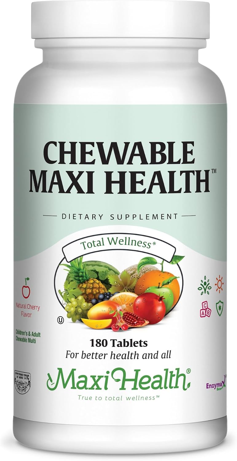 Maxi Health Chewable Multivitamin with Iron - Cherry Flavoured - 90 Tablets