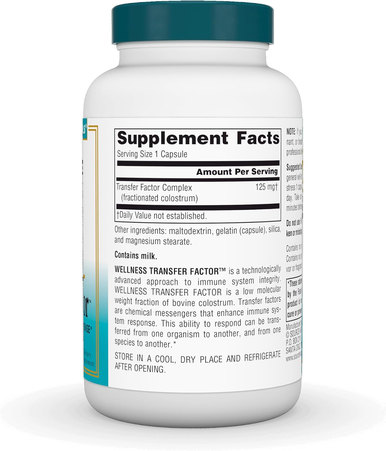 Source Naturals Wellness Transfer Factor, Helps Support Immune Response 125 mg - 30 Capsules