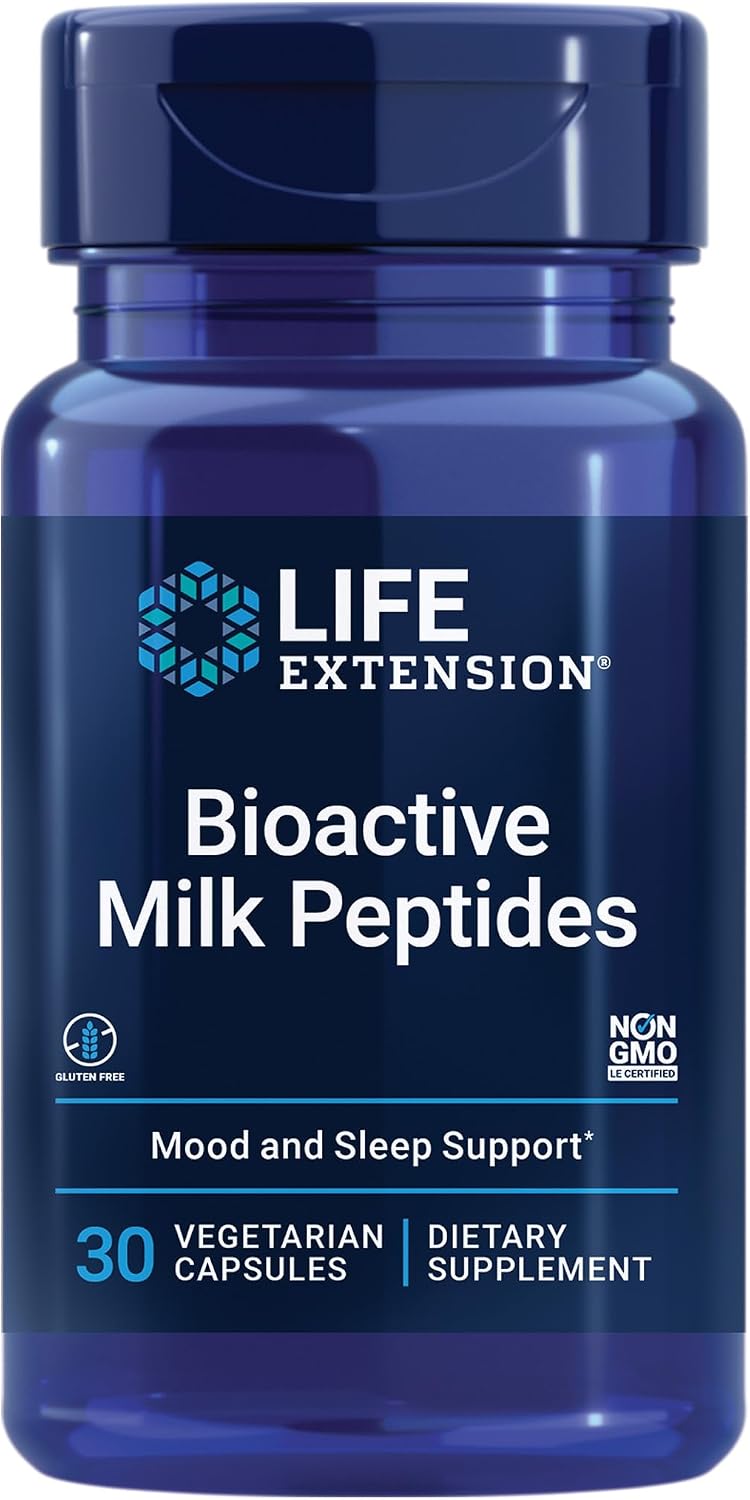 Life Extension Bioactive Milk Peptides - Sleep, Mood and Relaxation Support (30 Capsules)