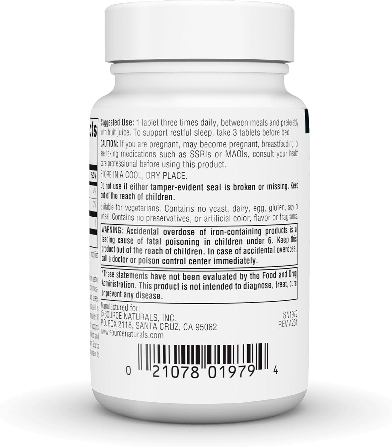 Source Naturals L-Tryptophan 500 mg - 60 Tablets