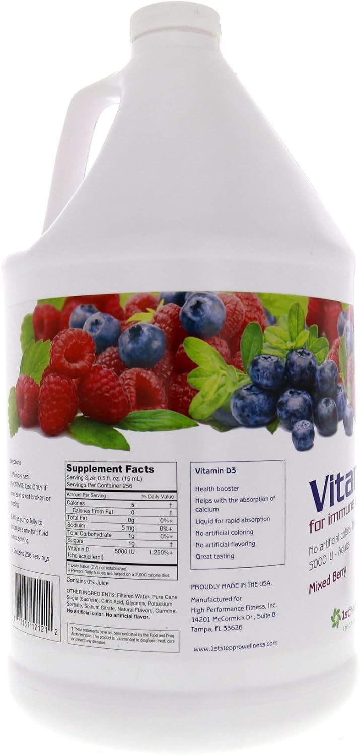 1st Step for Energy Liquid Vitamin D3 Mixed Berry 1 Gallon - görsel 6