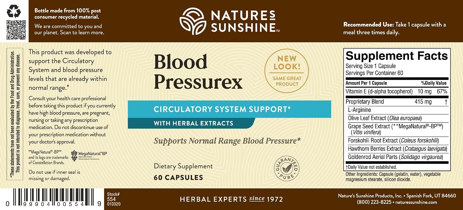 Nature's Sunshine Blood Pressurex - 60 Capsules