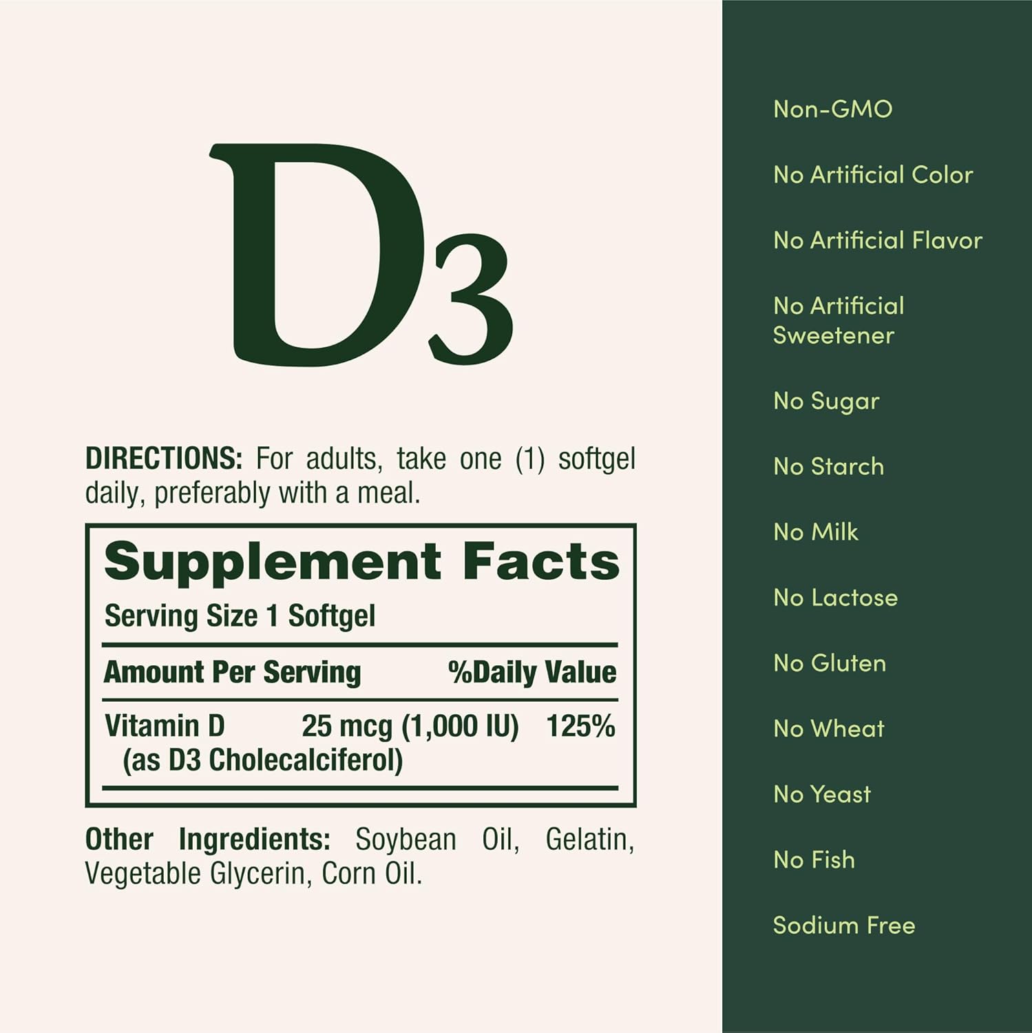 Nature's Bounty Vitamin D3 1000 IU Softgels