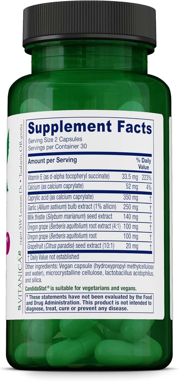 Vitanica Candidastat – Balanced Support – Vegan, 60 Capsules