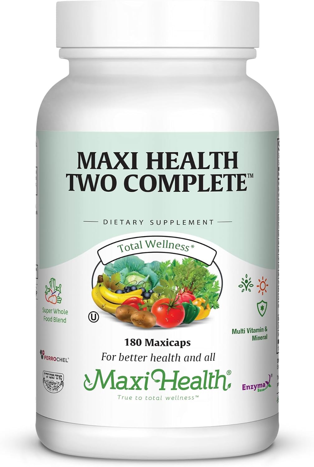 Maxi Health Multivitamin for Men and Women – Complete Daily Vitamins with Minerals – Kosher & Vegan – 120 Capsules
