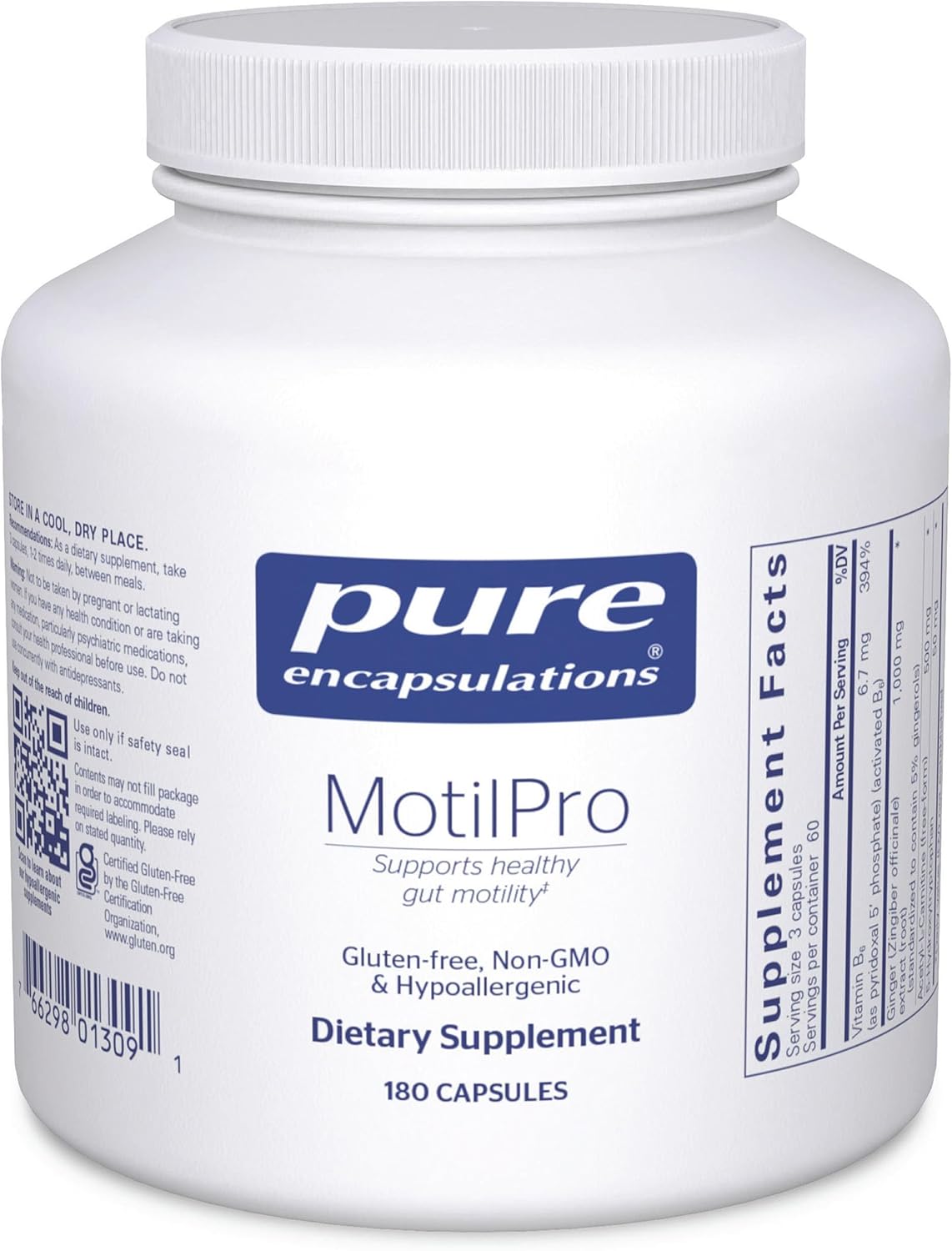 Pure Encapsulations MotilPro – 5-HTP Supplement for Gut Motility, 180 Capsules (Canada)