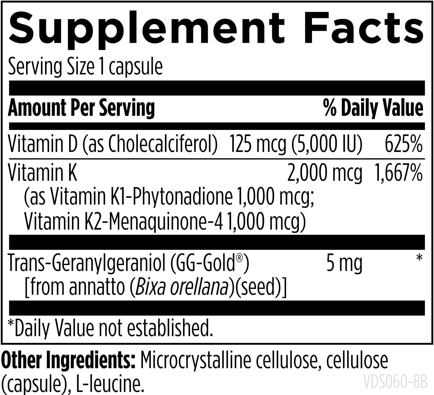 Designs for Health Vitamin D Supreme – Vitamin D3 5000 IU with Vitamin K2 MK-4, K1, and GG – Bone, Heart, Immune & Mood Support (60 Capsules)