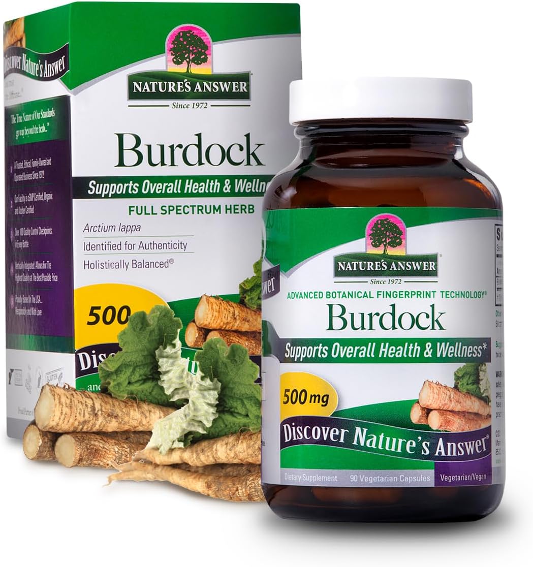 Nature's Answer Burdock Root, 90 Capsules - Antioxidant Defense