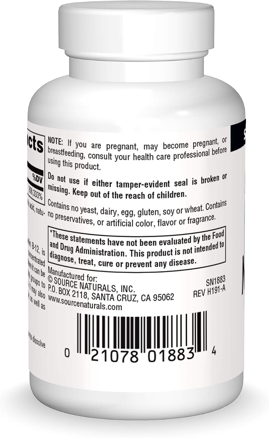 Source Naturals Methylcobalamin Vitamin B-12 5mg Cherry Flavoured Lozenges