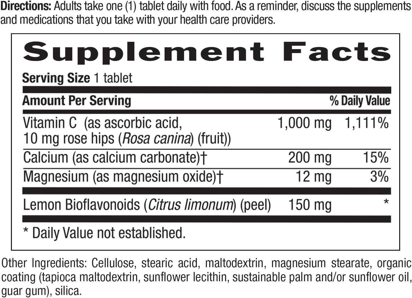 Country Life Buffered Vitamin C 1000 mg with Bioflavonoids, Calcium, Magnesium, Potassium - Immune Support, Vegan, Gluten-Free - 250 Tablets