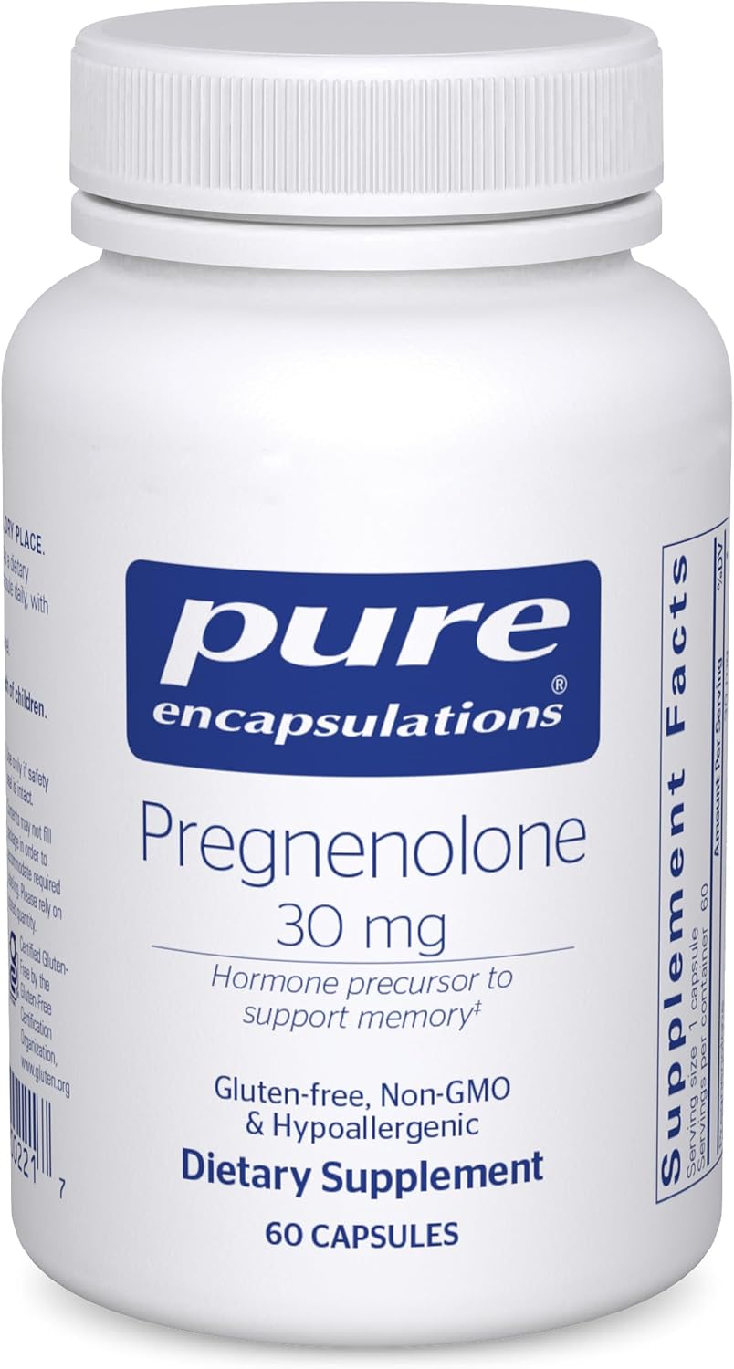 Pure Encapsulations Pregnenolone 30 mg - Hormone Support & Memory Supplement - 180 Capsules