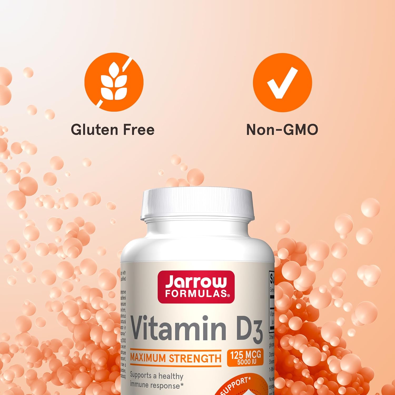 Jarrow Formulas Vitamin D3 125 mcg (5,000 IU) Softgels - 100 Count