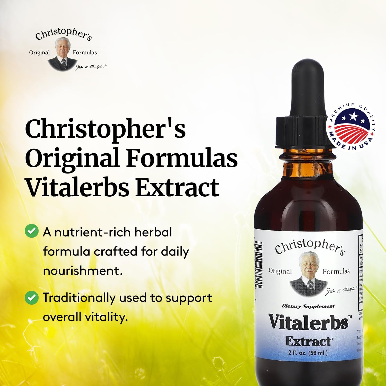 Christopher's Original Formulas Vitalerbs Extract, Nutrient-Rich Herbal Supplement, 60 mL