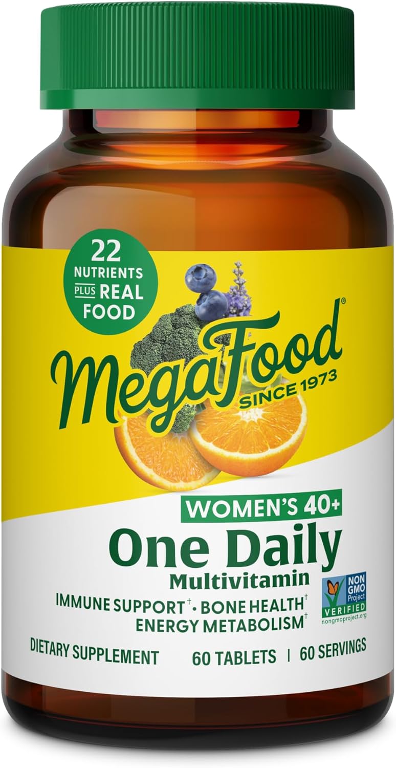 MegaFood Multivitamin for Women 40+ – One Daily with Methylated B12, Methyl Folate, Vitamin D3, C & Zinc – Energy, Immune & Bone Support – Vegetarian – 30 Tablets