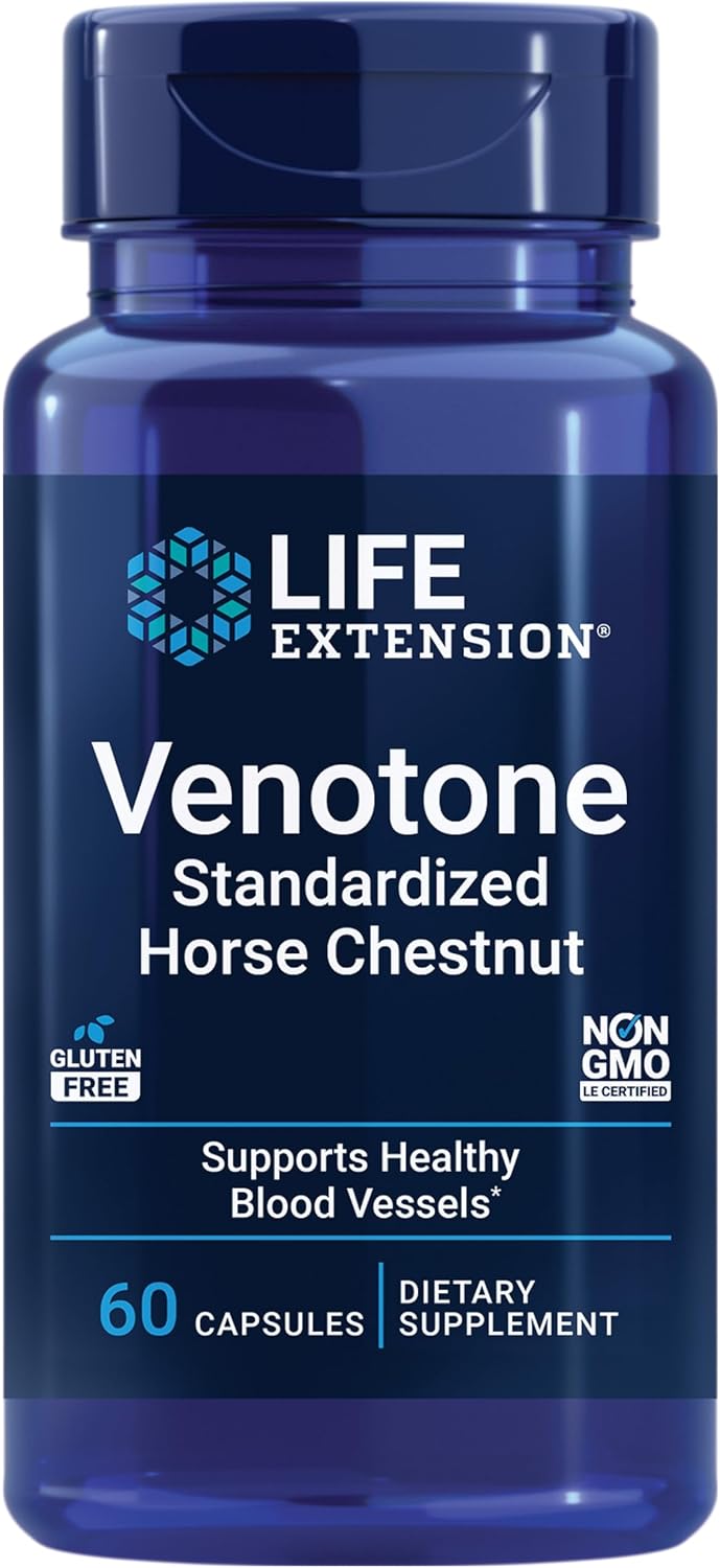 Life Extension Venotone – Standardized Horse Chestnut – Supports Healthy Fluid Balance – 60 Capsules