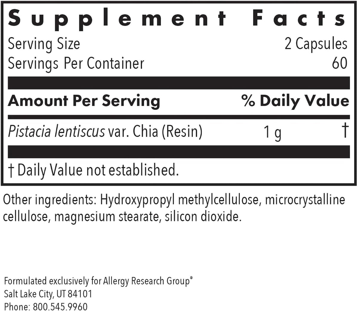 Allergy Research Group Mastica Digestive Support – 120 Capsules - görsel 2