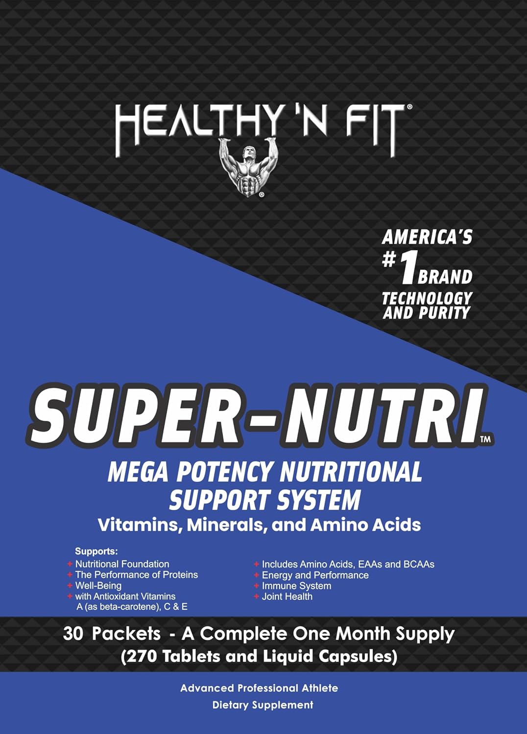 Healthy 'N Fit Super-Nutri Pack (30 Packets) – Mega Potency Multivitamin with Amino Acids & Minerals