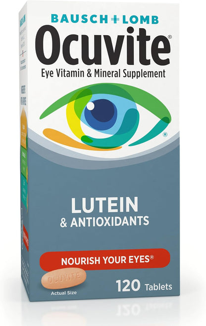 Bausch + Lomb Ocuvite Vitamin & Mineral Supplement with Lutein, 120 Tablets (Pack of 3)