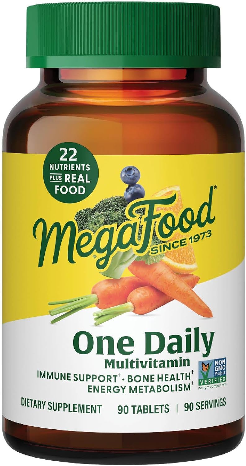 MegaFood One Daily Multivitamin for Women and Men with Real Food - 90 Tablets