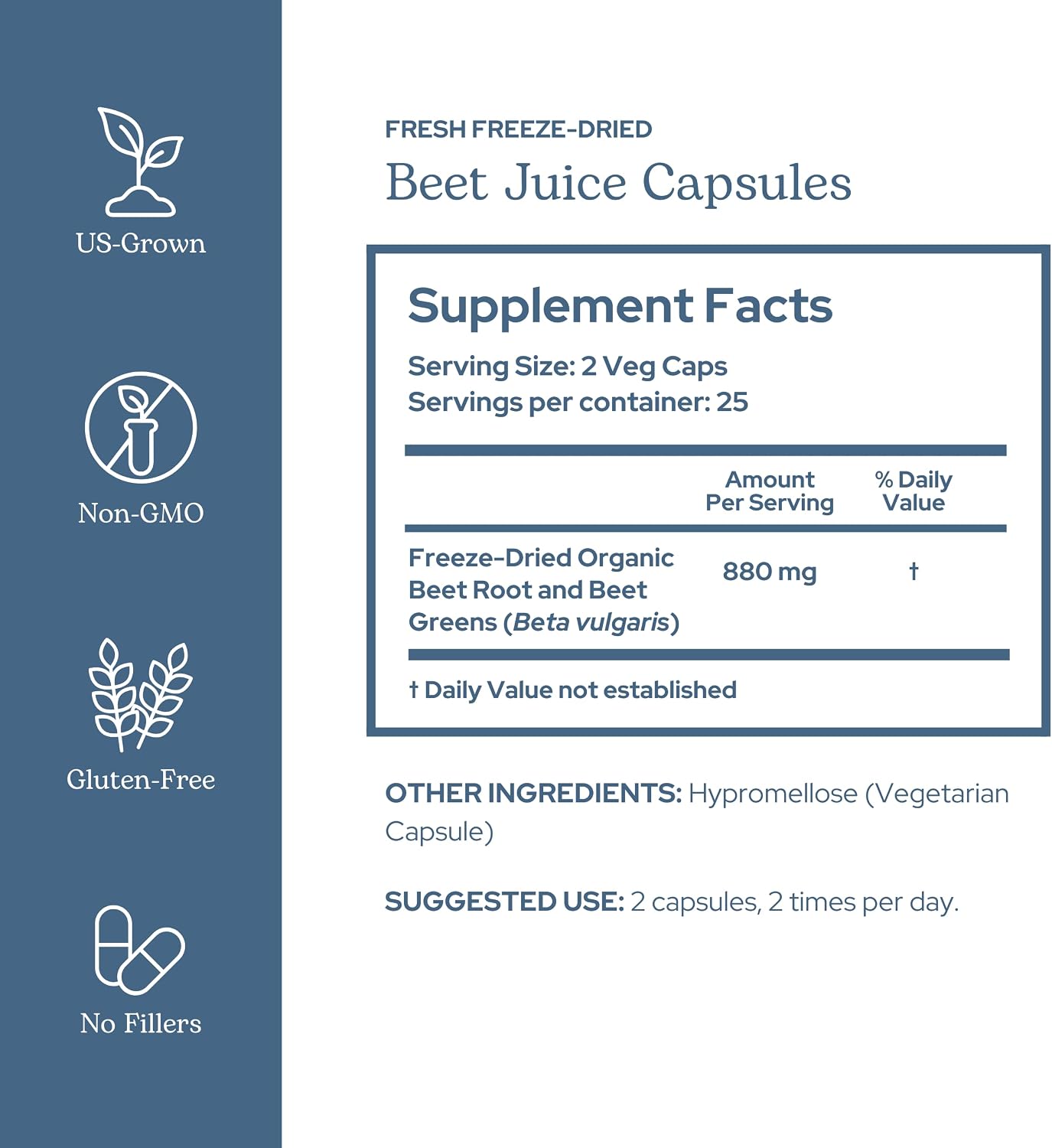 Organic Beet Juice Capsules – Heart Health & Circulation Support (440 mg, 50 Capsules)