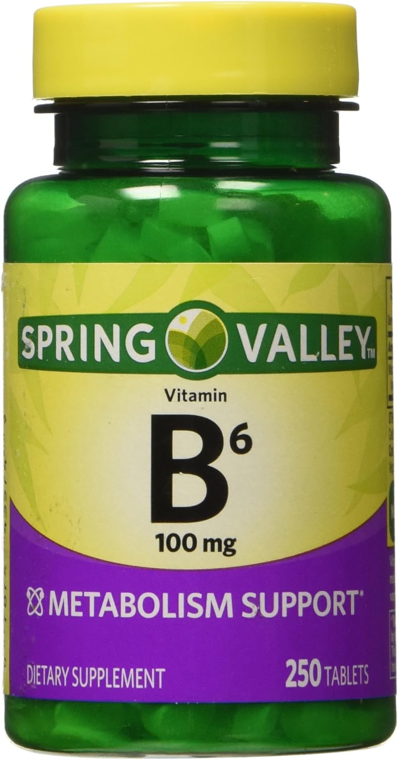 Spring Valley Vitamin B-6 (Pyridoxine) 100 mg, 250 Tablets