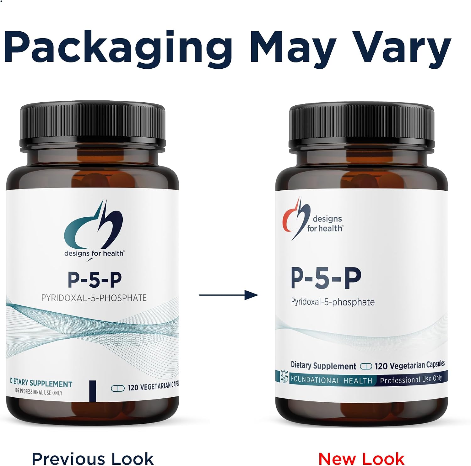 Designs for Health P-5-P - 50mg Vitamin B6 (Pyridoxal-5-Phosphate), 120 Capsules