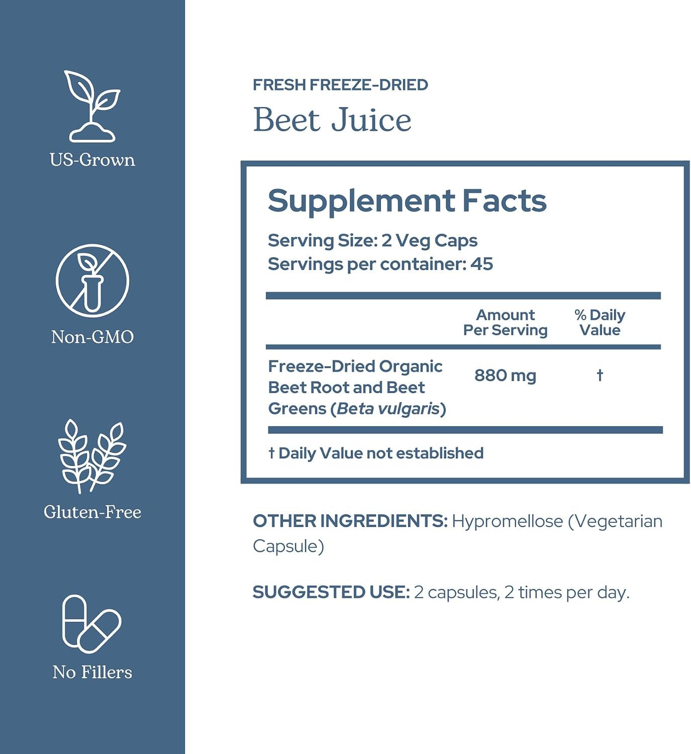 Eclectic Herb Organic Beet Juice Capsules - Freeze-Dried Beet Root Supplement for Heart Health & Circulation (90 Count, 440 mg)