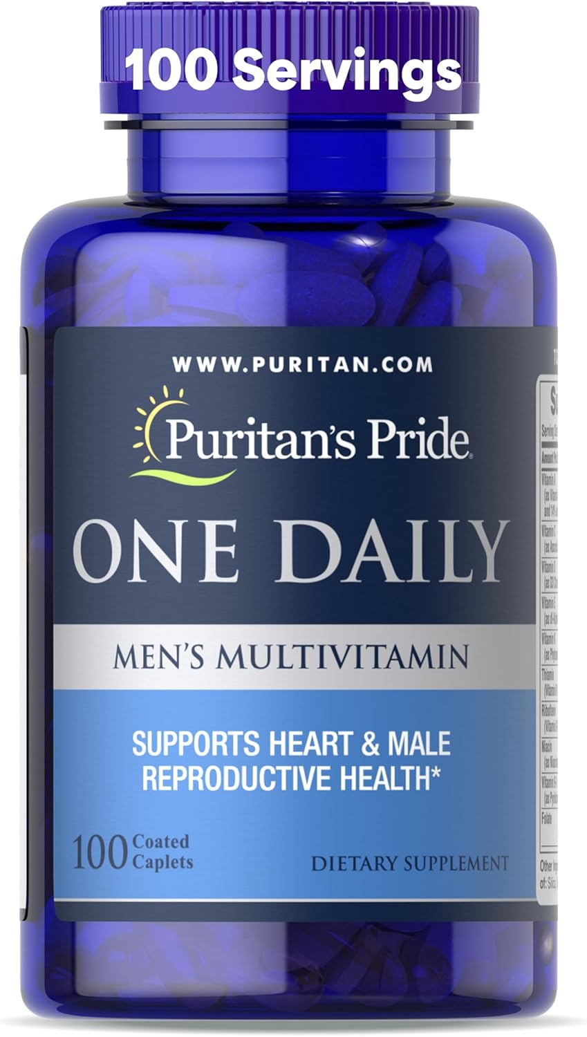 Puritan's Pride Men's One Daily Multivitamin, 100 Caplets