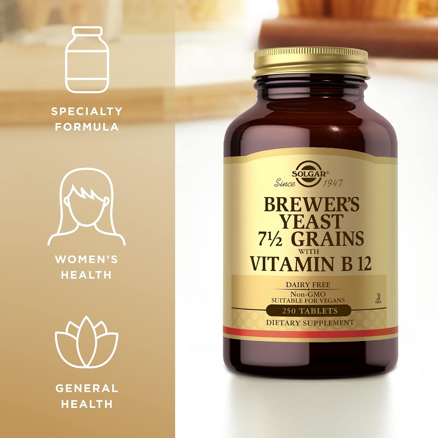 Solgar Brewer's Yeast 7½ Grains with Vitamin B12 - 250 Tablets