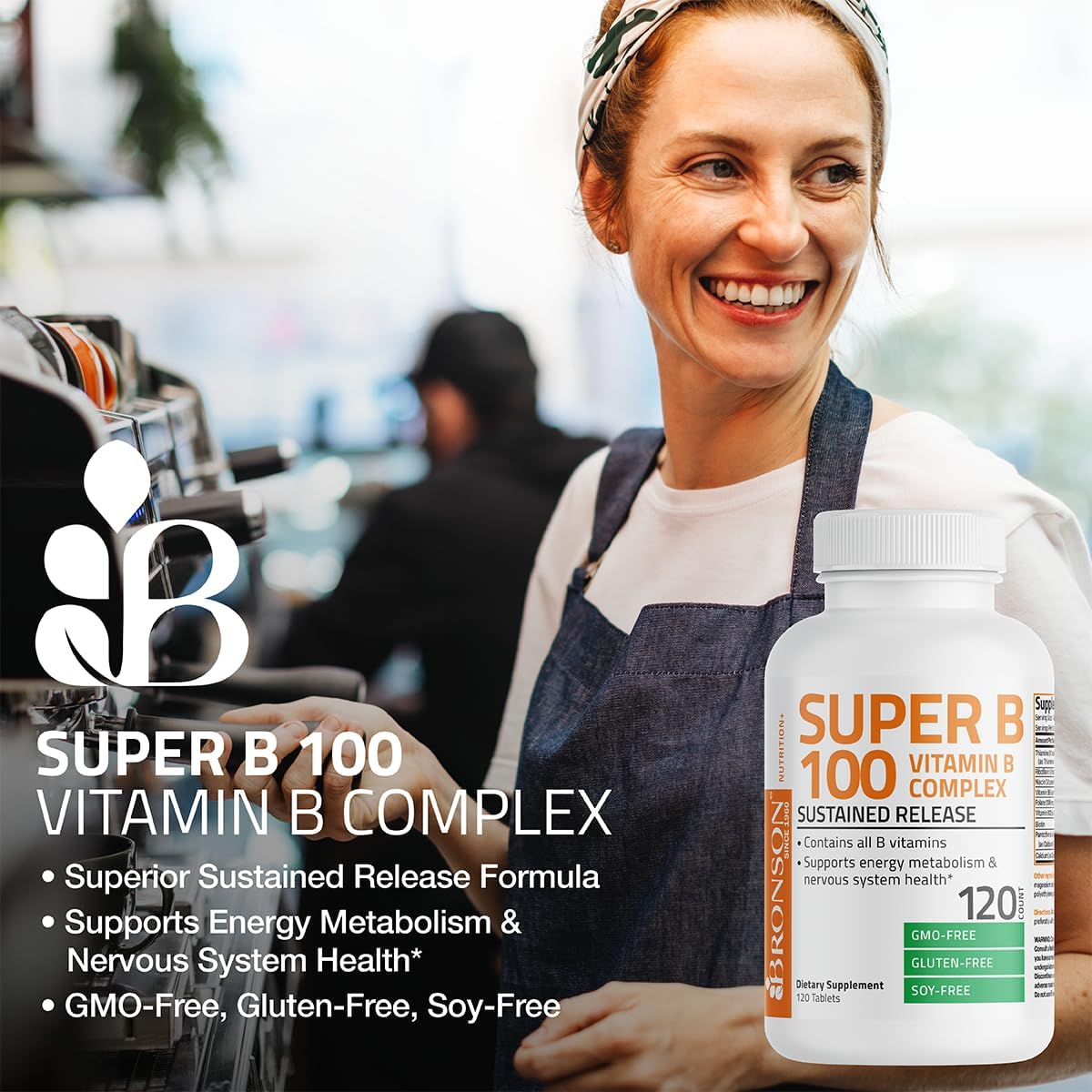 Bronson Super B 100 Vitamin B Complex Sustained Release - 250 Tablets