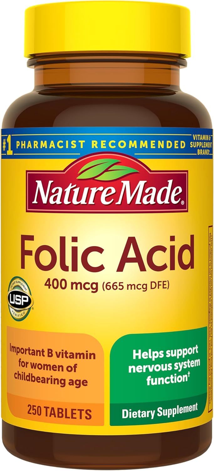 Nature Made Folic Acid 400 mcg, 250 Tablets (4-Pack)