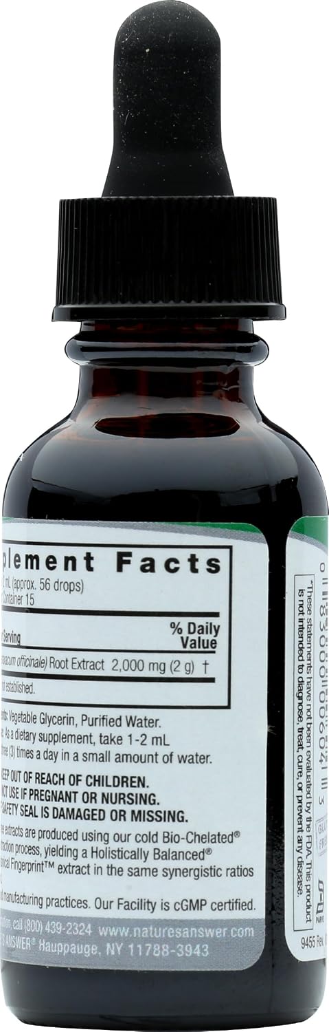 Nature's Answer Dandelion Root Alcohol-Free, 30 mL