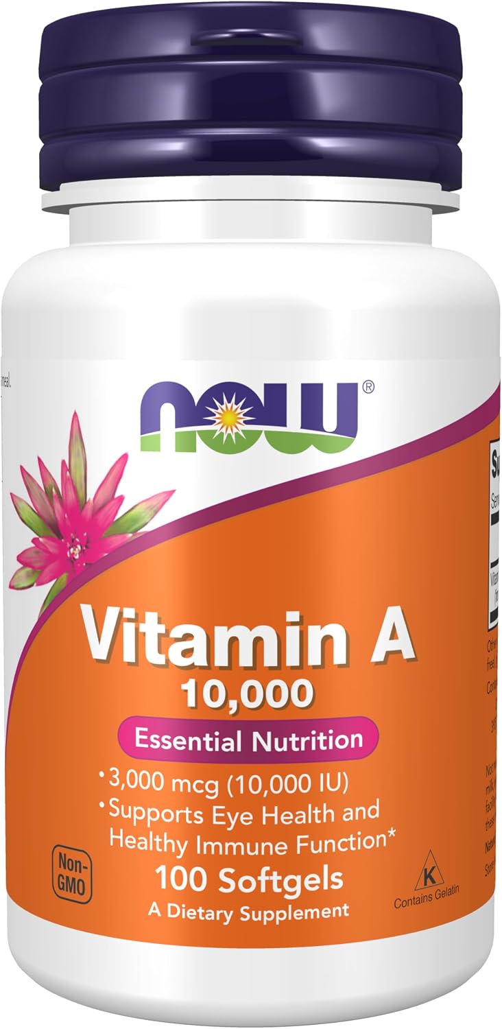 NOW Foods Vitamin A 10,000 IU – 100 Softgels
