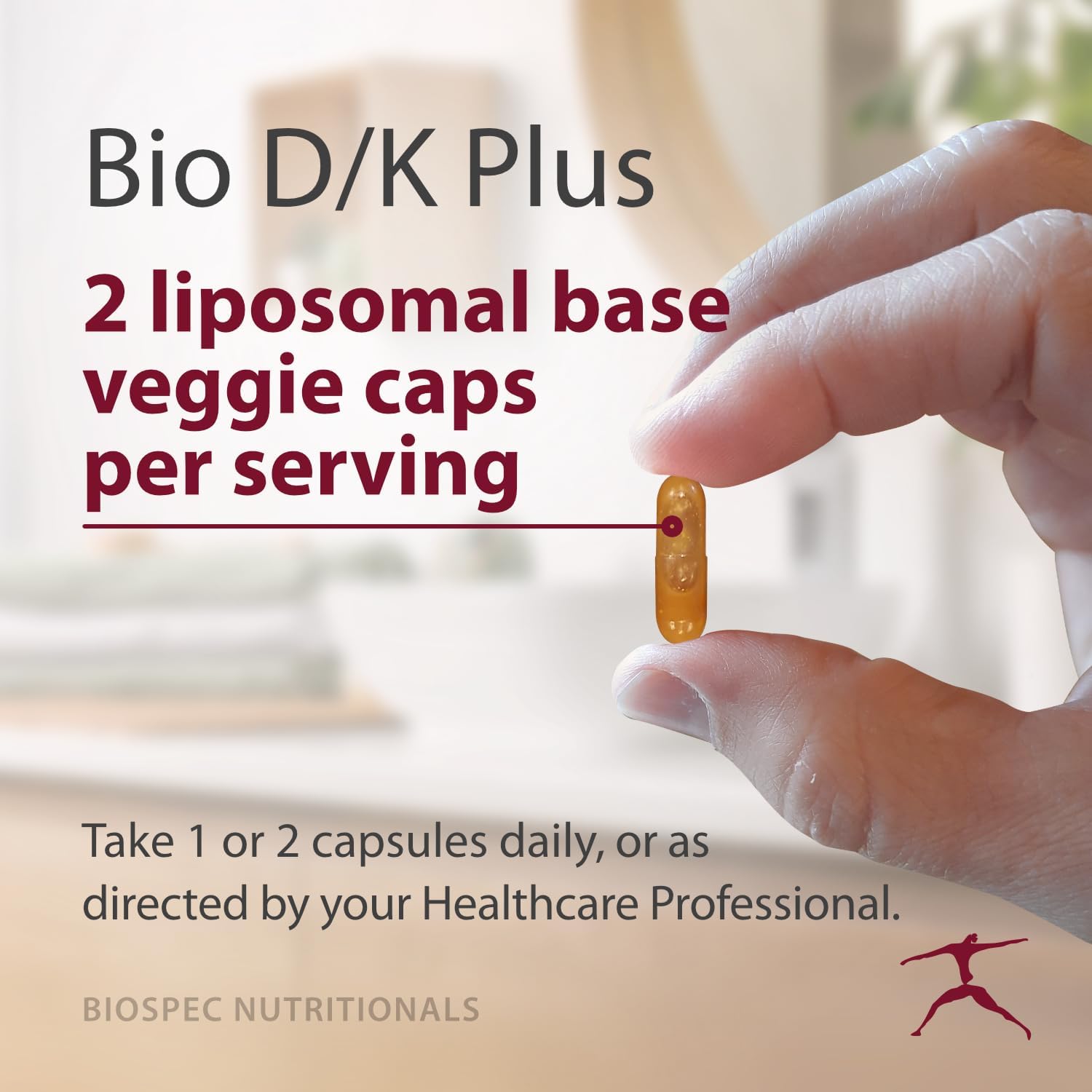 Bio D/K Plus - Vitamin D3 with K2 (MK-7) - 5000 IU D3 & 200 mcg K2 - Liposomal Base - 60 Capsules - görsel 4
