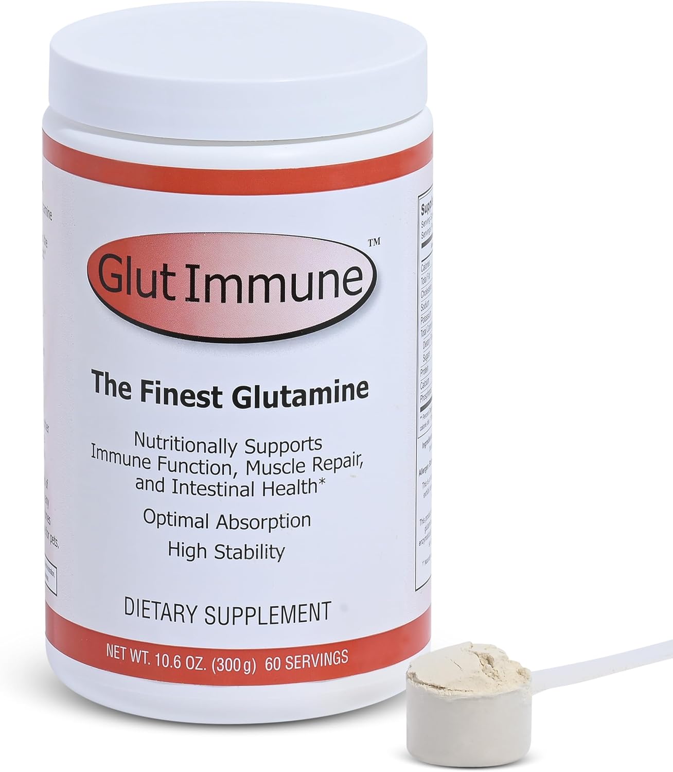 Well Wisdom Glut Immune - Covalent Bonded Glutamine Powder, Dairy-Free, 300 g (60 Servings)