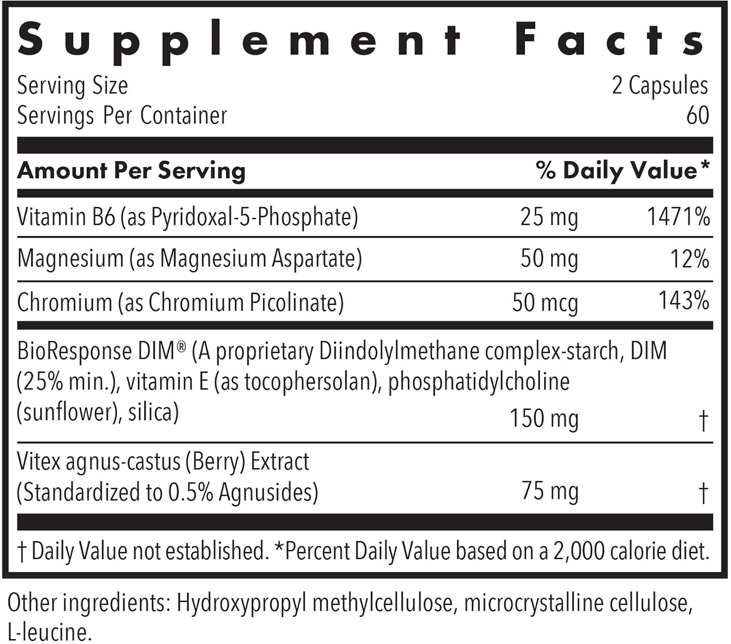 Allergy Research Group DIM Vitex - Supports Oestrogen Metabolism - DIM with NAC and Vitamin B & Magnesium - 60 Servings (120 Capsules)